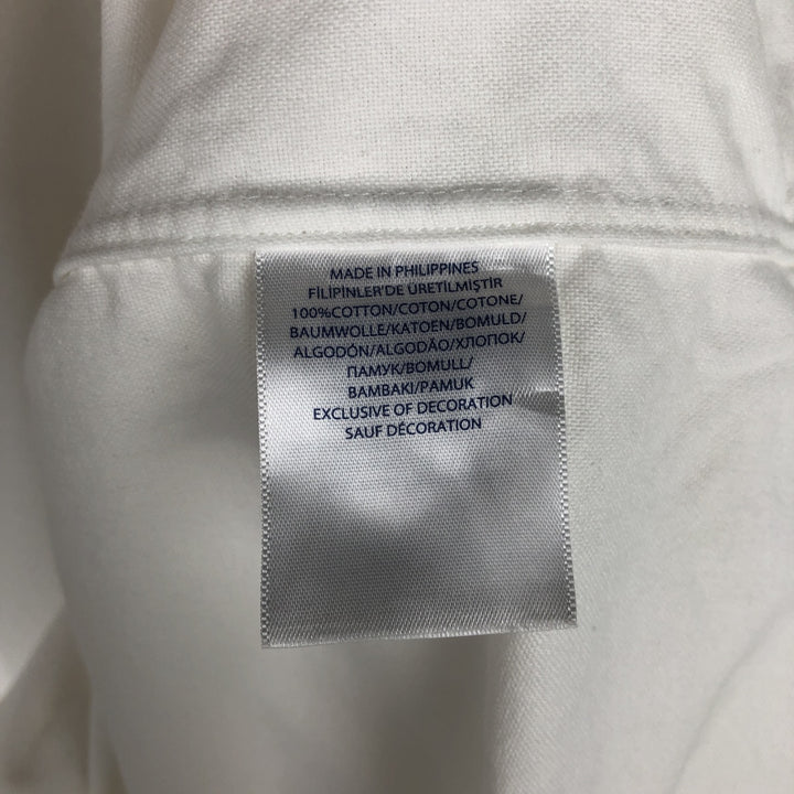 Ralph Lauren short sleeve button down shirt, men's size M cotton white type Vintage Second Hand