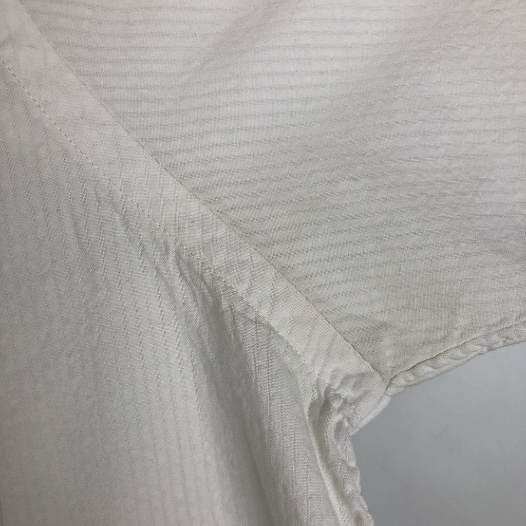Ralph Lauren Seersucker Short-Sleeve Button-Down Shirt, Men's Size XL (approx.) cotton white type Vintage Second Hand
