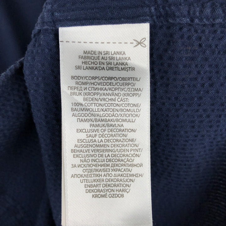 Ralph Lauren POLO RALPH LAUREN CLASSIC FIT GUARANTEED TO WRINKLE Short-Sleeve Button-Down Shirt, Men's Size L (approx.) cotton navy blue type Vintage Second Hand