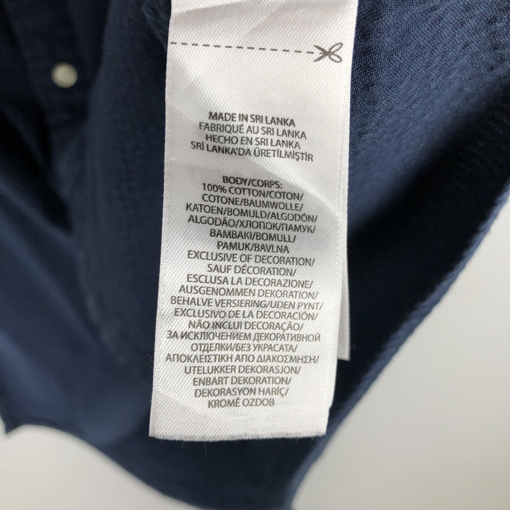 Ralph Lauren Seersucker Short-Sleeve Button-Down Shirt, Men's Size XL (approx.) cotton navy blue type Vintage Second Hand
