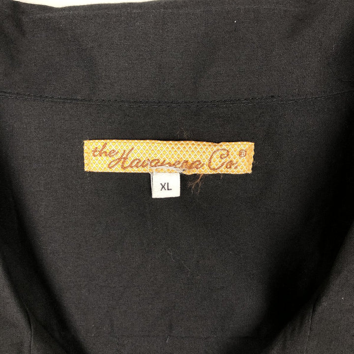 The Havanera Co. Short Sleeve Open Collar Mexican Shirt, Cuban Shirt, Boxy Shirt, Men's Size XL unclear black type Vintage Second Hand