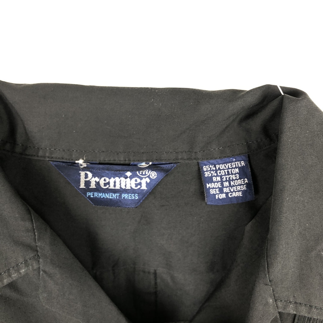 Premier Short-Sleeve Open-Collar Mexican Shirt, Cuban Shirt, Boxy Shirt, Men's Size M polyester black type Vintage Second Hand