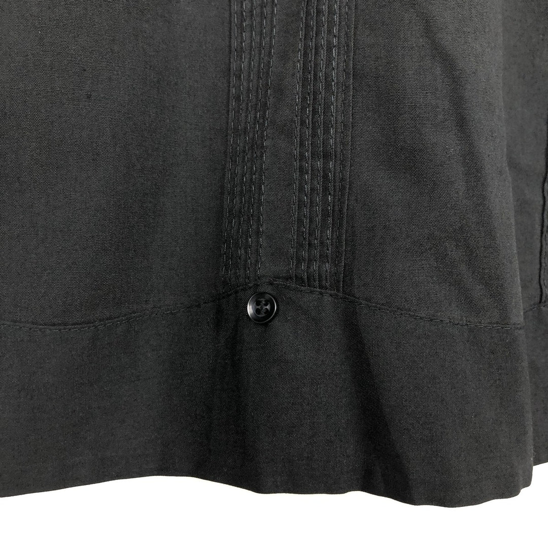 Premier Short-Sleeve Open-Collar Mexican Shirt, Cuban Shirt, Boxy Shirt, Men's Size M polyester black type Vintage Second Hand