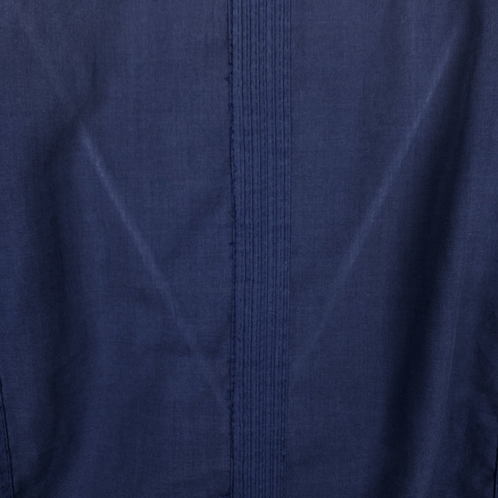Cubavera Short-Sleeve Open-Collar Mexican Shirt, Cuban Shirt, Boxy Shirt, Men's Size L polyester blue type Vintage Second Hand