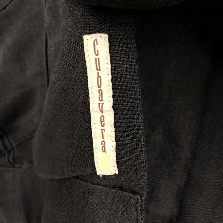 Cubavera Short-Sleeve Open-Collar Mexican Shirt, Cuban Shirt, Boxy Shirt, Men's Size L silk black type Vintage Second Hand