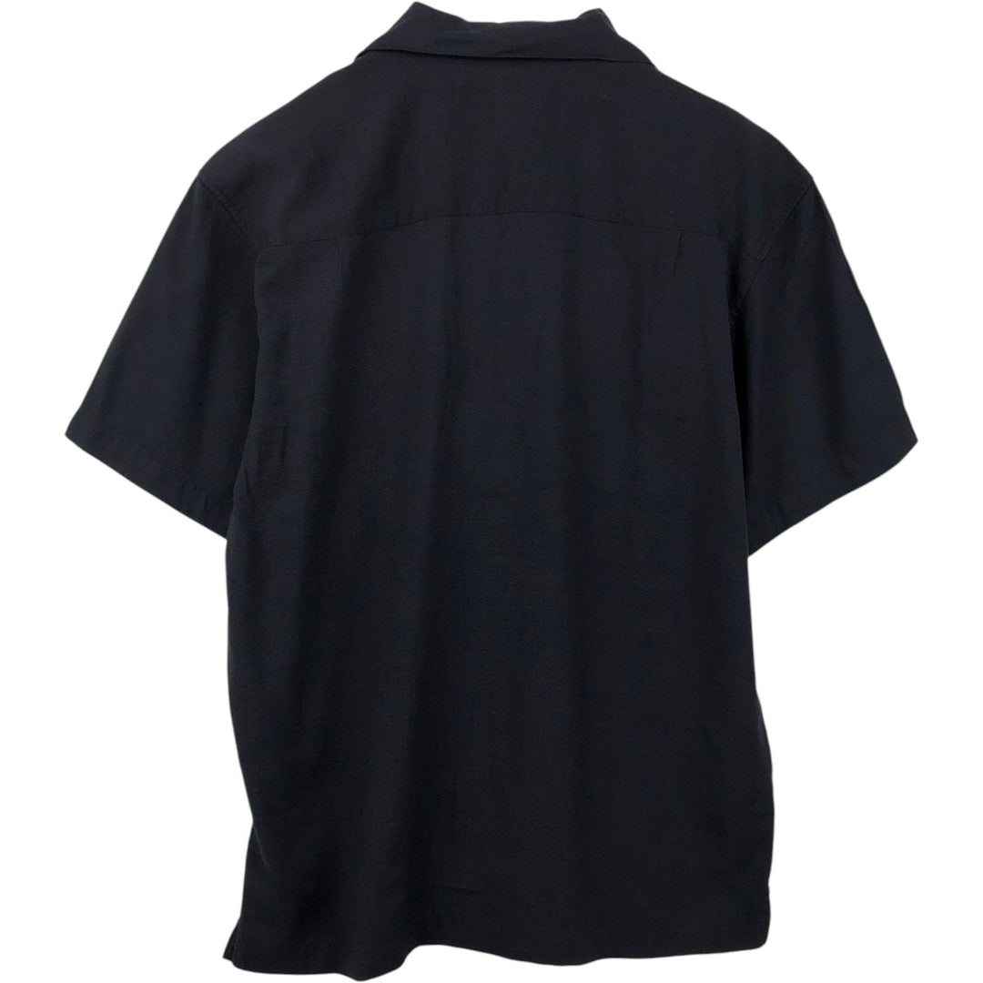 MONTAGE COLLECTION Short-sleeved open-collar Mexican shirt / Cuban shirt / Men's size M Viscose rayon black type Vintage Second Hand