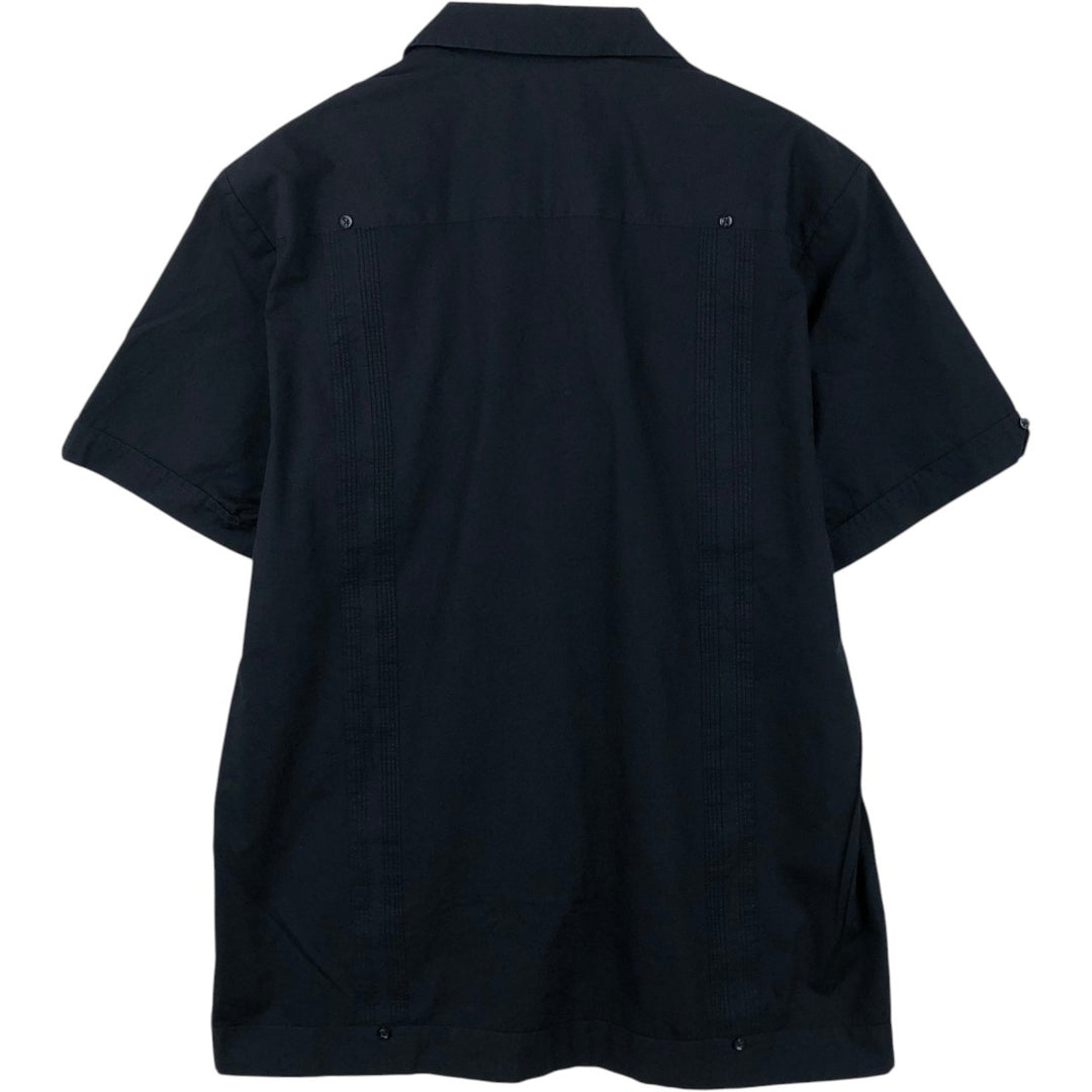 MONTE CARLO Short Sleeve Open Collar Mexican Shirt Cuban Shirt Box Shirt Men's M Size cotton black type Vintage Second Hand