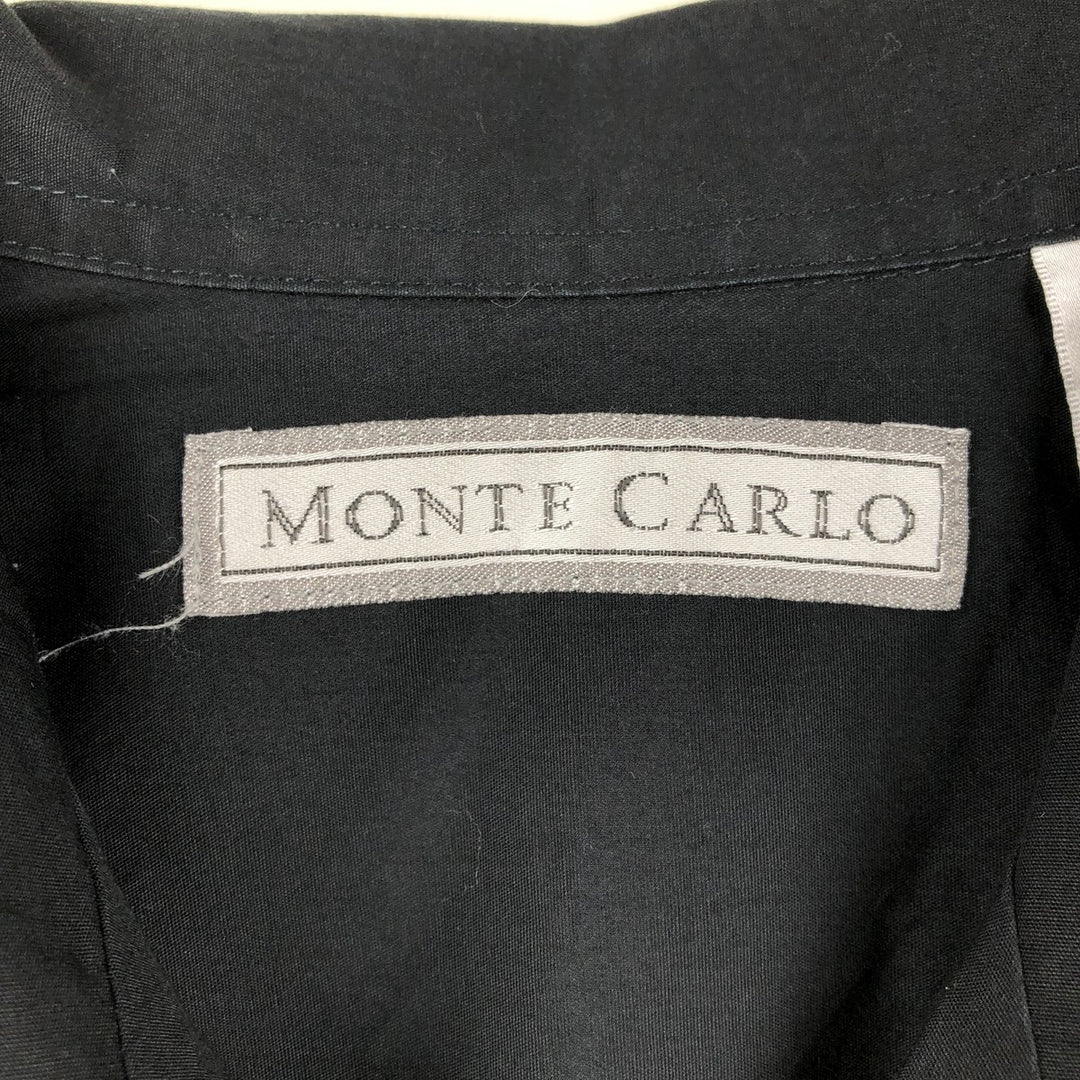 MONTE CARLO Short Sleeve Open Collar Mexican Shirt Cuban Shirt Box Shirt Men's M Size cotton black type Vintage Second Hand