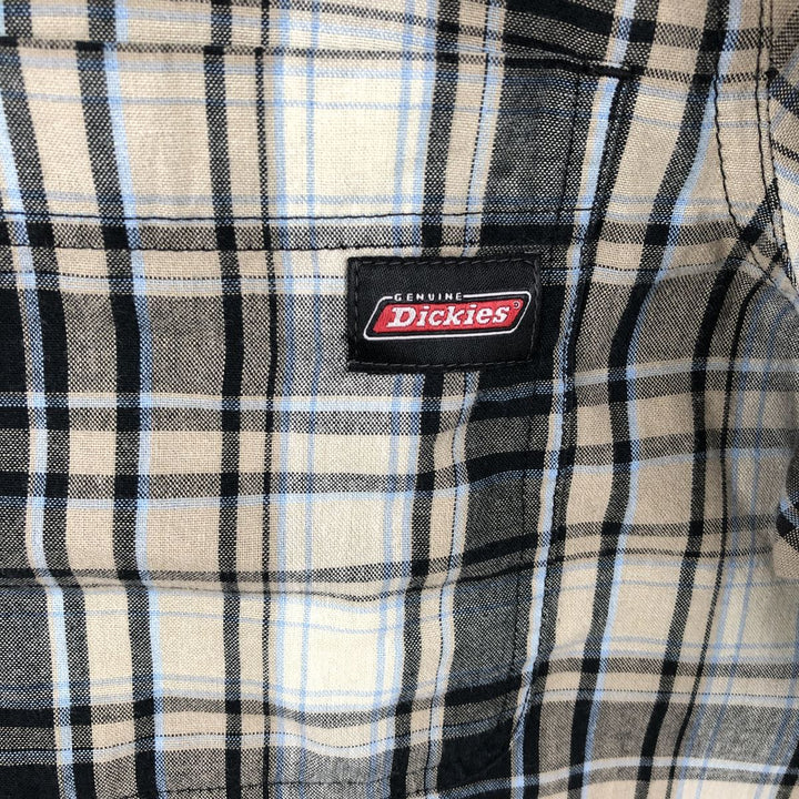 Carhartt Check Pattern Short-Sleeve Work Shirt, Boxy Shirt, Men's Size XL (approx.) cotton Khaki type beige Vintage Second Hand