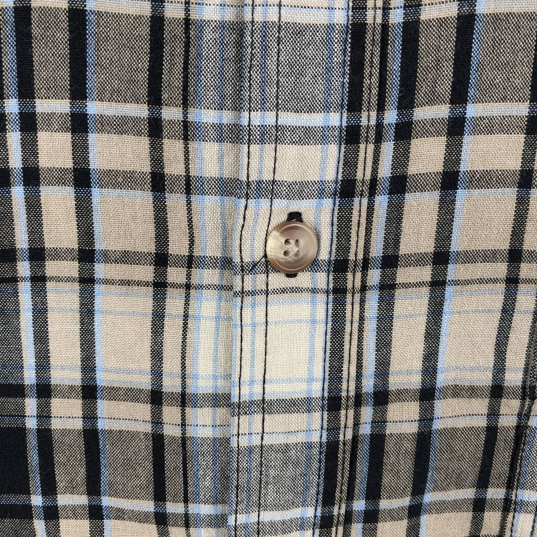 Carhartt Check Pattern Short-Sleeve Work Shirt, Boxy Shirt, Men's Size XL (approx.) cotton Khaki type beige Vintage Second Hand