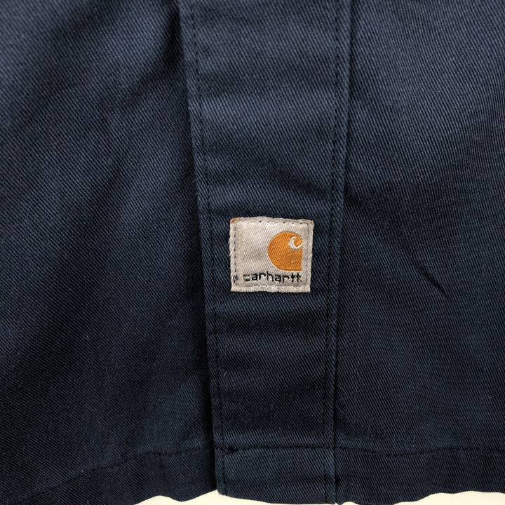 Carhartt Short Sleeve Work Shirt, Boxy Shirt, Men's XL polyester navy blue type Vintage Second Hand