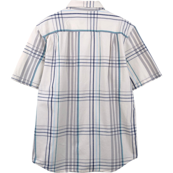 Carhartt Loose Fit Check Pattern Short-Sleeve Work Shirt, Men's Size M (approx.) cotton pale white type Vintage Second Hand