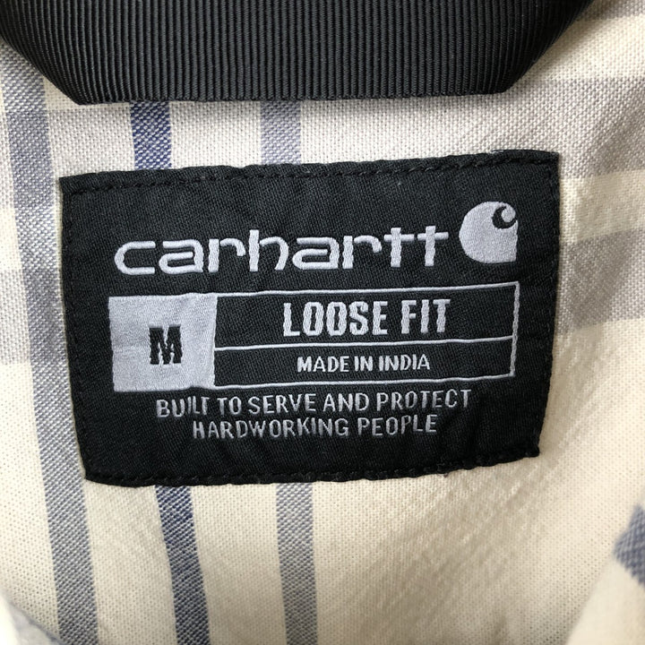 Carhartt Loose Fit Check Pattern Short-Sleeve Work Shirt, Men's Size M (approx.) cotton pale white type Vintage Second Hand