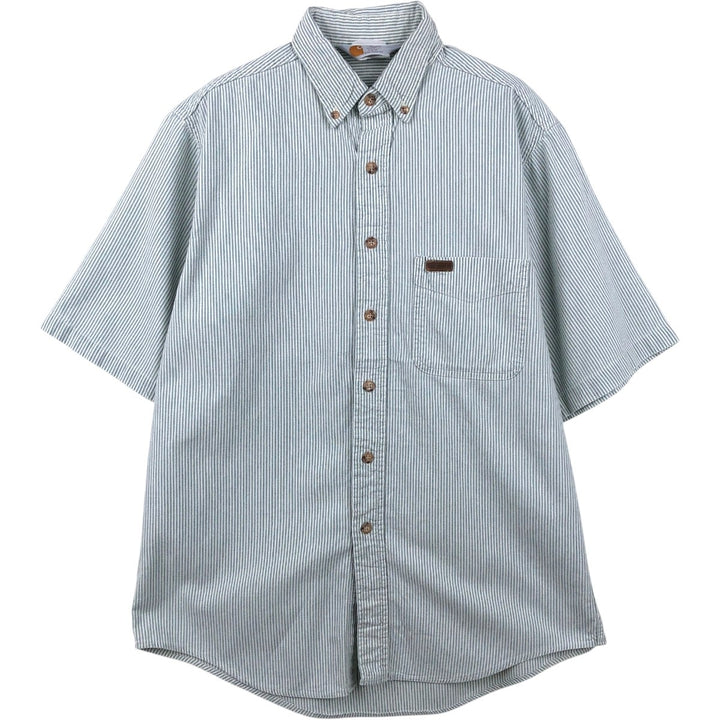 Carhartt Stripe Pattern Short Sleeve Work Shirt, Men's M unclear white type Vintage Second Hand