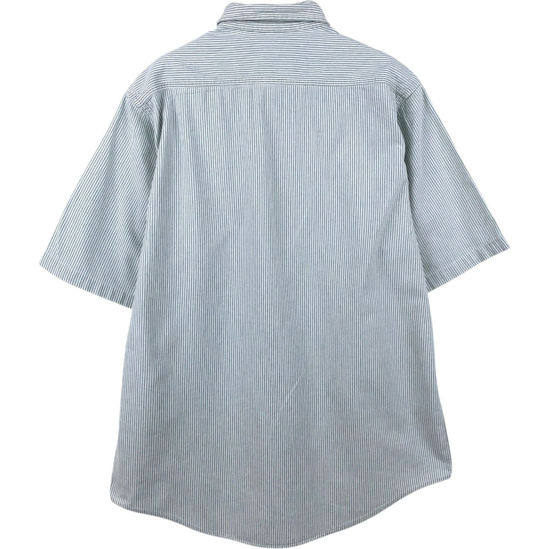 Carhartt Stripe Pattern Short Sleeve Work Shirt, Men's M unclear white type Vintage Second Hand