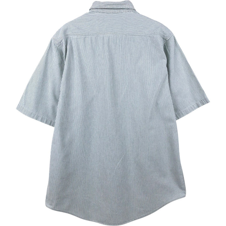 Carhartt Stripe Pattern Short Sleeve Work Shirt, Men's M unclear white type Vintage Second Hand