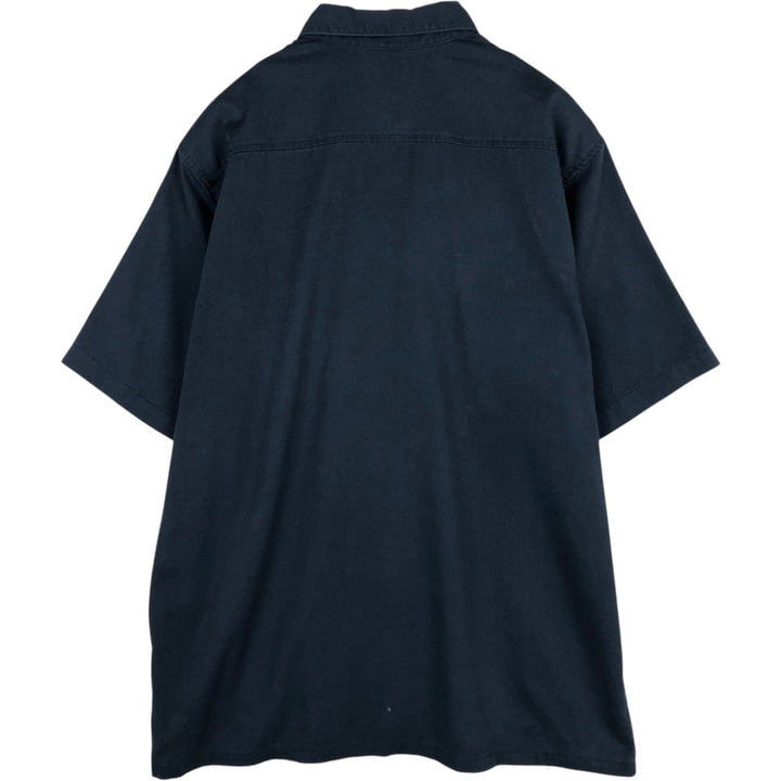 Carhartt Short Sleeve Work Shirt, Boxy Shirt, Men's XL polyester navy blue type Vintage Second Hand