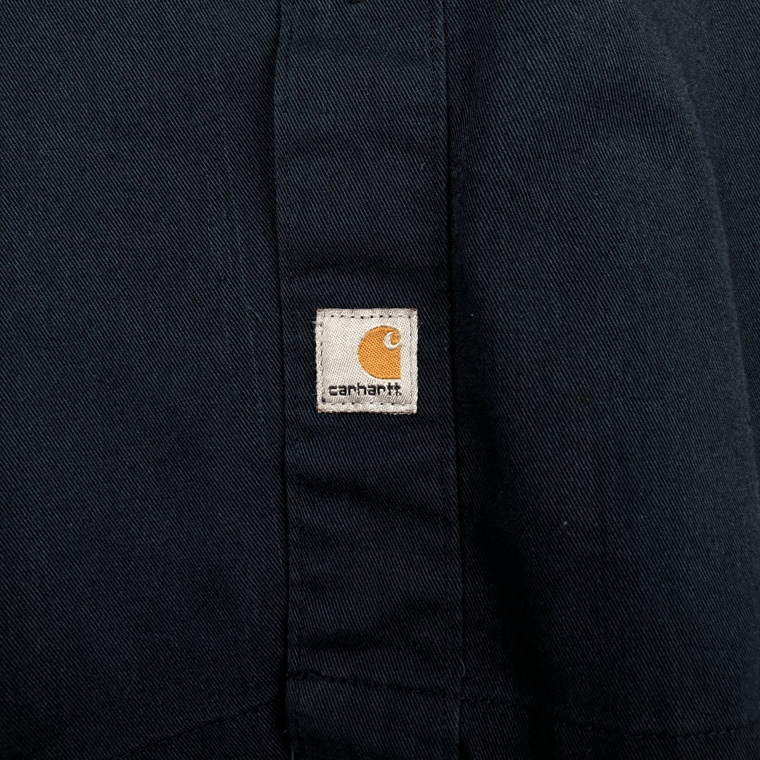 Carhartt Short Sleeve Work Shirt, Boxy Shirt, Men's XL polyester navy blue type Vintage Second Hand