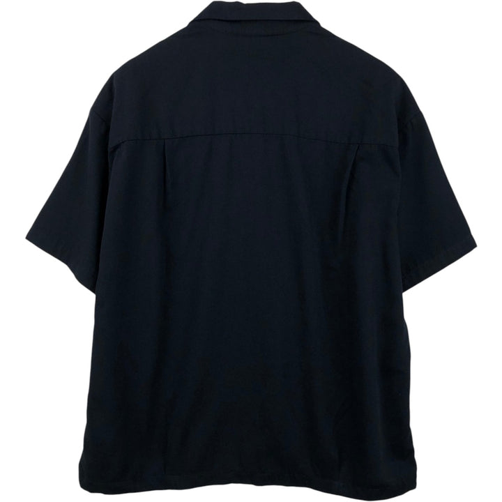 FLIP Short-Sleeve Open-Collar Rayon Shirt, Men's Size XL (Equivalent), Boxy Shirt Polyurethane black type Vintage Second Hand