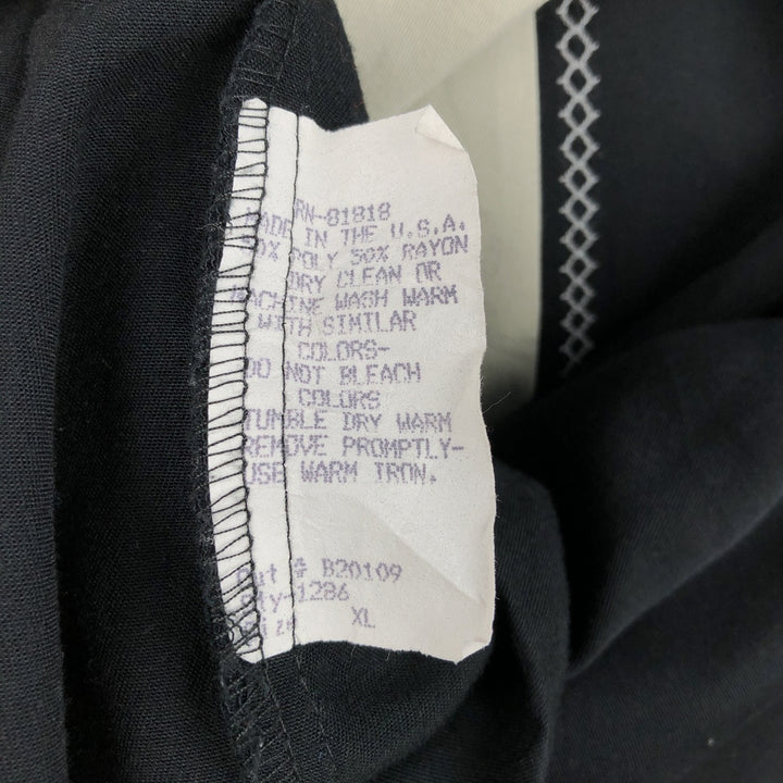 FLIP Short-Sleeve Open-Collar Rayon Shirt, Men's Size XL (Equivalent), Boxy Shirt Polyurethane black type Vintage Second Hand