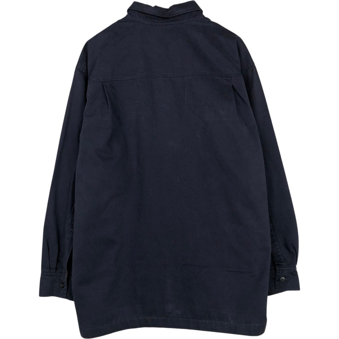 Ralph Lauren CHAPS Long-Sleeve Cotton Shirt, Men's Size L (approx.) cotton navy blue type Vintage Second Hand