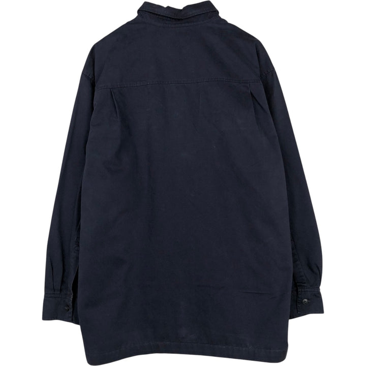 Ralph Lauren CHAPS Long-Sleeve Cotton Shirt, Men's Size L (approx.) cotton navy blue type Vintage Second Hand