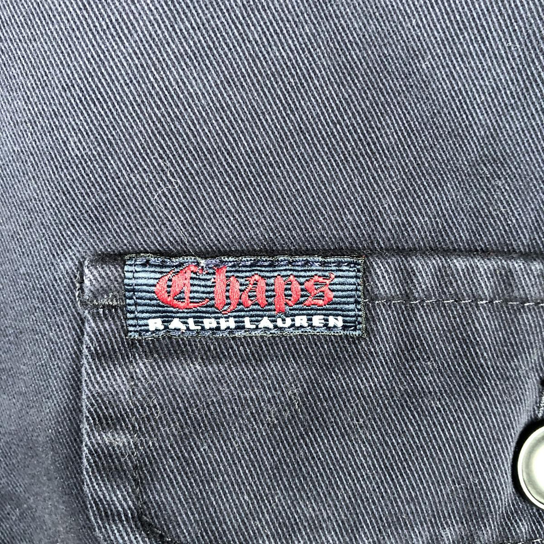 Ralph Lauren CHAPS Long-Sleeve Cotton Shirt, Men's Size L (approx.) cotton navy blue type Vintage Second Hand