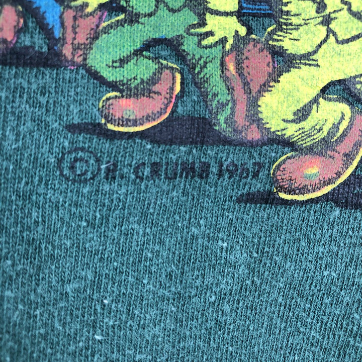 Keep on Truckin' Printed Sweatshirt (Men's Size M) unclear green type Vintage Second Hand