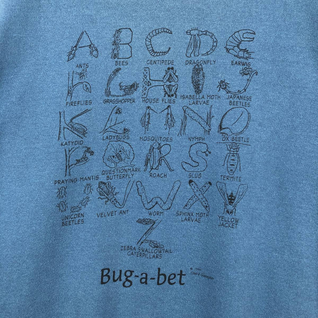 90'S Jerzees Printed Sweatshirt, Made in USA, Men's XL, Vintage cotton blue type Vintage Second Hand