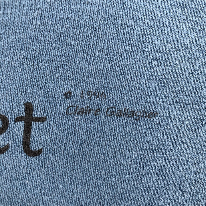 90'S Jerzees Printed Sweatshirt, Made in USA, Men's XL, Vintage cotton blue type Vintage Second Hand