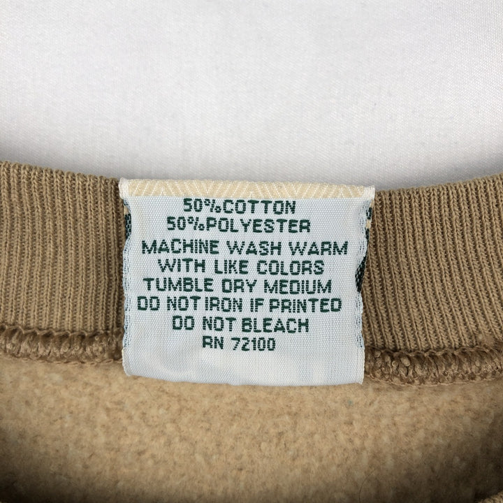90'S Spirit Lake Outfitters Printed Sweatshirt, Made in USA, Men's Size M (Equivalent), Vintage cotton Beige type Vintage Second Hand