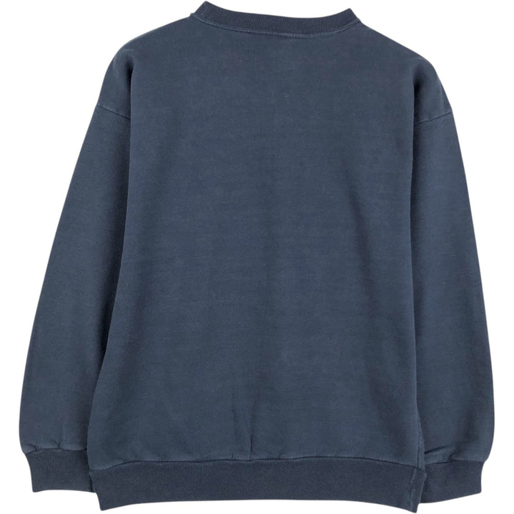 Vintage printed sweatshirt, men's M size cotton navy blue type Vintage Second Hand