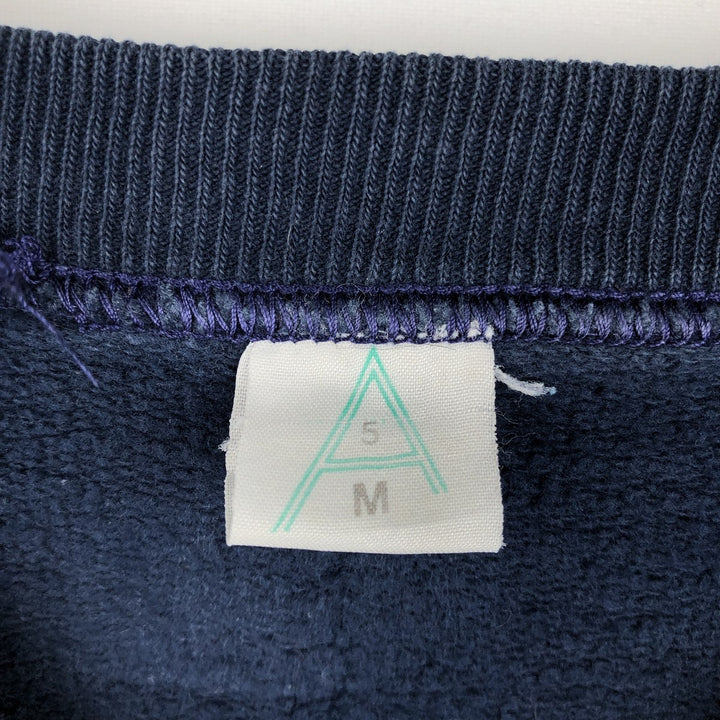 Vintage printed sweatshirt, men's M size cotton navy blue type Vintage Second Hand