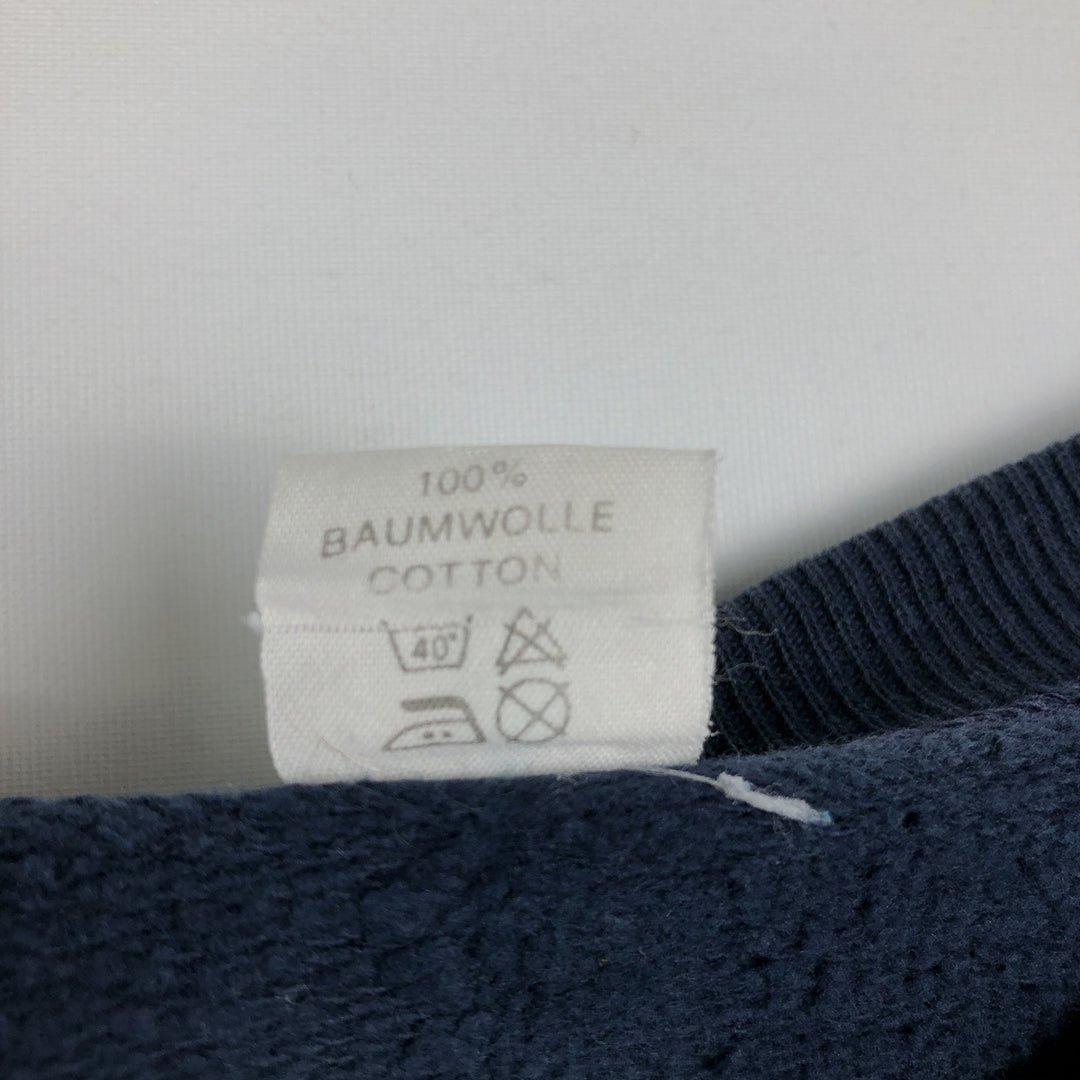Vintage printed sweatshirt, men's M size cotton navy blue type Vintage Second Hand