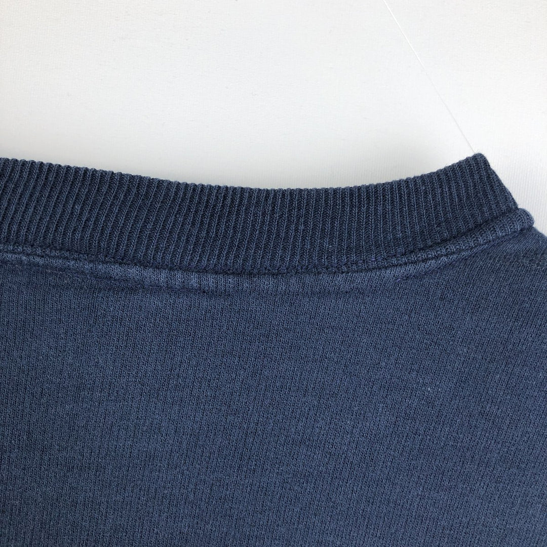 Vintage printed sweatshirt, men's M size cotton navy blue type Vintage Second Hand