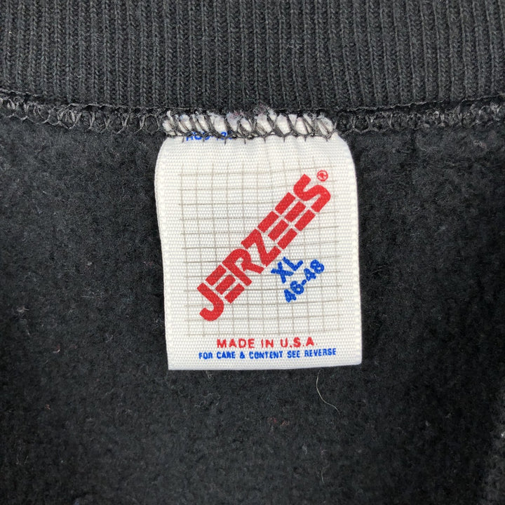 Vintage 80s-90'S Jerzees printed sweatshirt, sweatshirt, made in USA, men's XL size cotton black type Vintage Second Hand