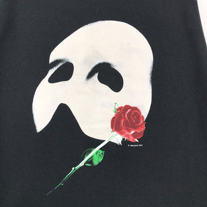 90s-00'S Fruit of the Loom Phantom of the Opera print sweatshirt, men's size M (approx.) cotton black type Vintage Second Hand