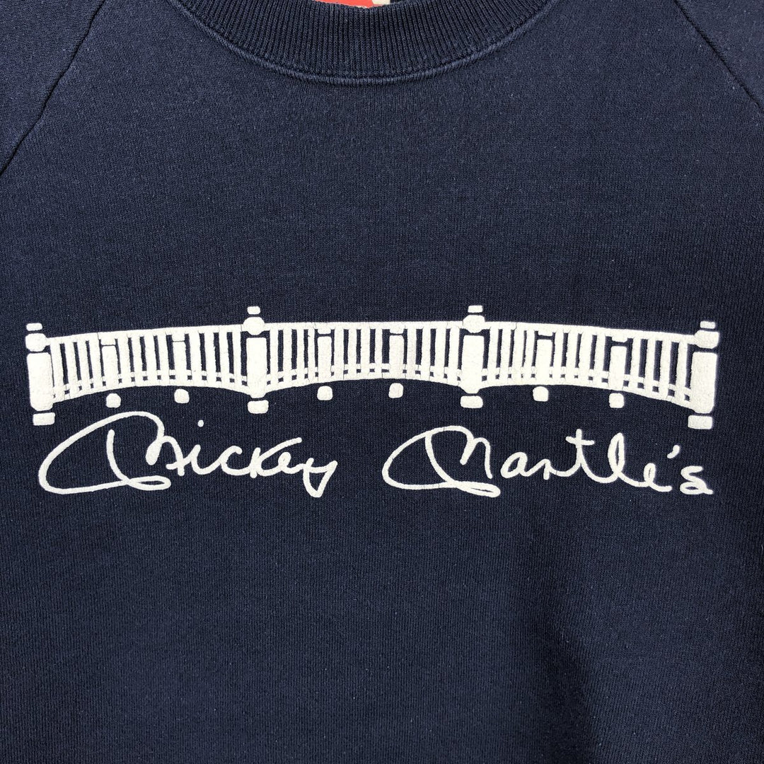 90'S Fruit of the Loom printed sweatshirt, made in the USA, men's size XL equivalent. cotton navy blue type Vintage Second Hand