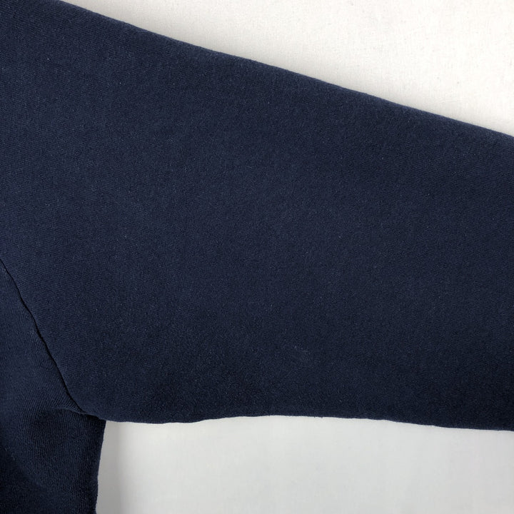 90'S Fruit of the Loom printed sweatshirt, made in the USA, men's size XL equivalent. cotton navy blue type Vintage Second Hand