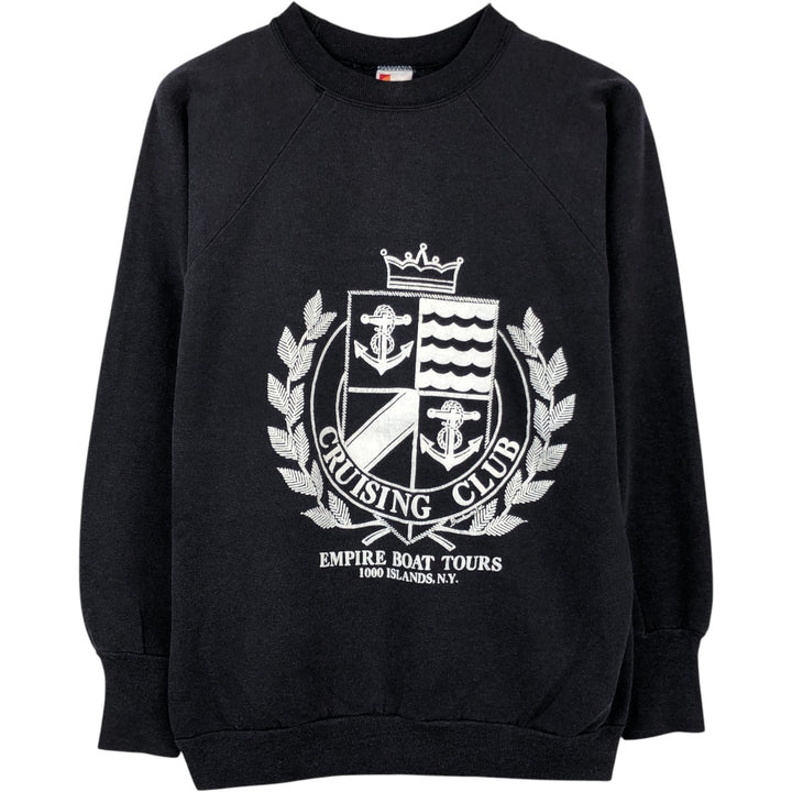 80s-90'S SIGNAL printed sweatshirt, made in USA, men's size XL equivalent. polyester black type Vintage Second Hand