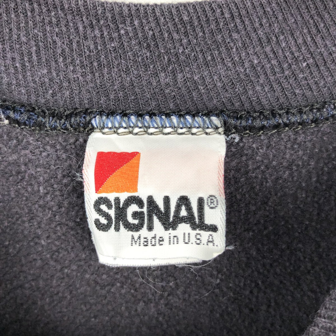 80s-90'S SIGNAL printed sweatshirt, made in USA, men's size XL equivalent. polyester black type Vintage Second Hand