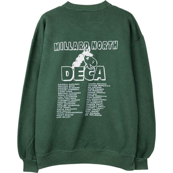 90'S Russell printed sweatshirt, sweatshirt, made in USA, men's XL size, vintage cotton Green type dark green Vintage Second Hand