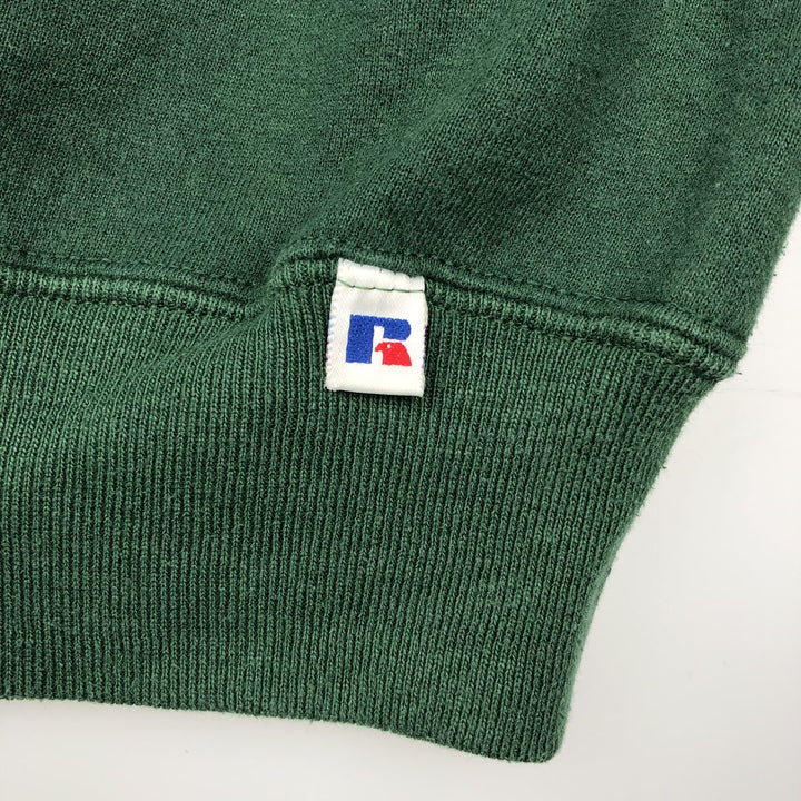 90'S Russell printed sweatshirt, sweatshirt, made in USA, men's XL size, vintage cotton Green type dark green Vintage Second Hand