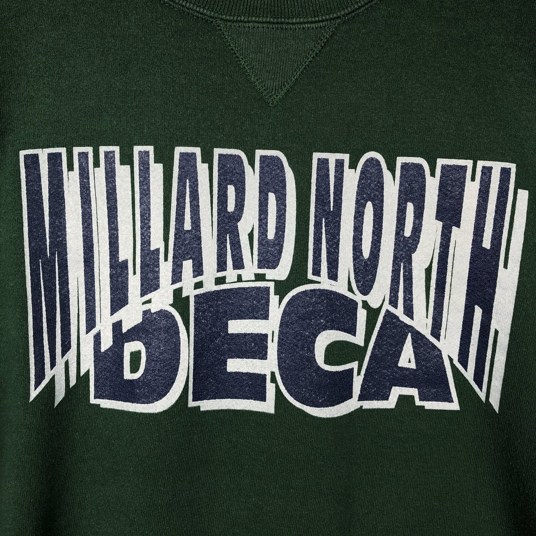 90'S Russell printed sweatshirt, sweatshirt, made in USA, men's XL size, vintage cotton Green type dark green Vintage Second Hand