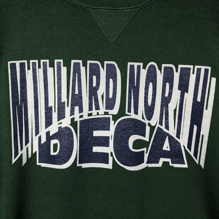 90'S Russell printed sweatshirt, sweatshirt, made in USA, men's XL size, vintage cotton Green type dark green Vintage Second Hand