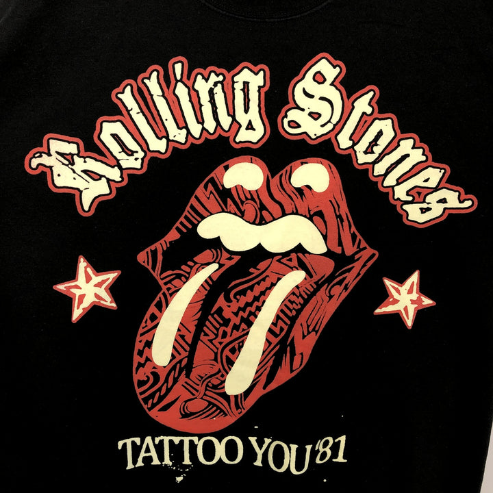 THE ROLLING STONES The Rolling Stones Band Sweatshirt Trainer Men's M size cotton black type Vintage Second Hand