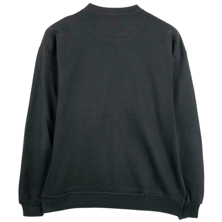 90'S Velva Sheen Printed Sweatshirt, Made in USA, Men's Size L (Equivalent), Vintage cotton black type Vintage Second Hand