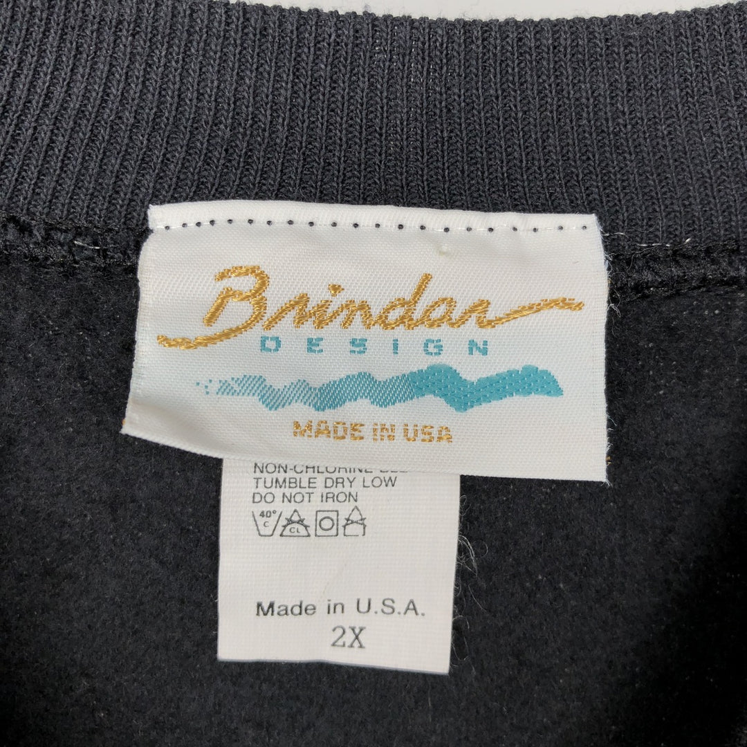 Blender Design Printed Sweatshirt, Made in USA, Men's XXL equivalent. cotton black type Vintage Second Hand