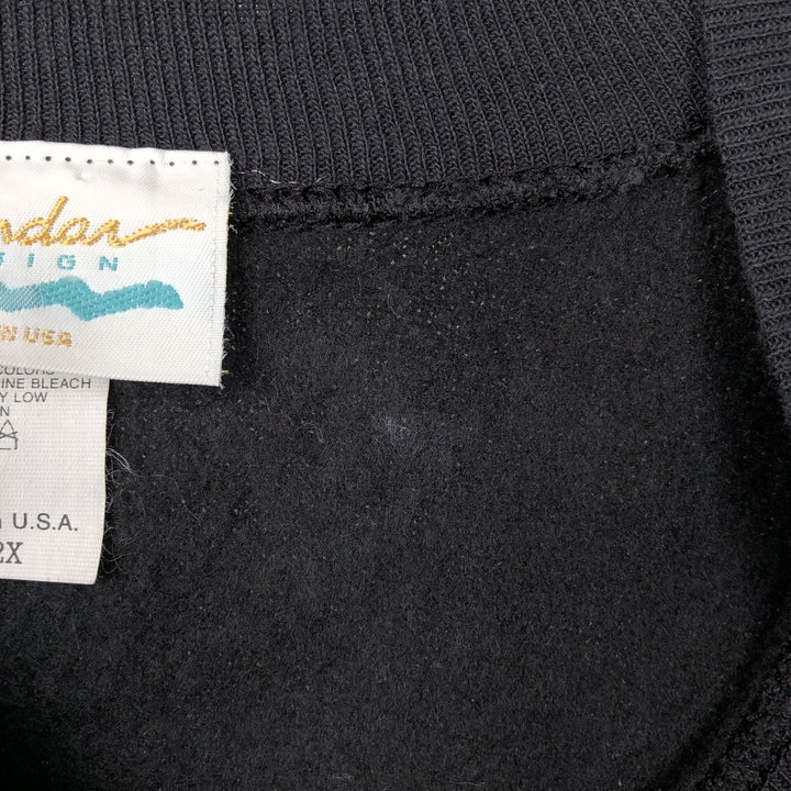 Blender Design Printed Sweatshirt, Made in USA, Men's XXL equivalent. cotton black type Vintage Second Hand