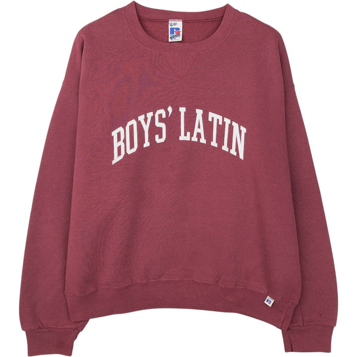 Vintage 90'S Russell printed sweatshirt, size XL, men's cotton burgundy type Vintage Second Hand